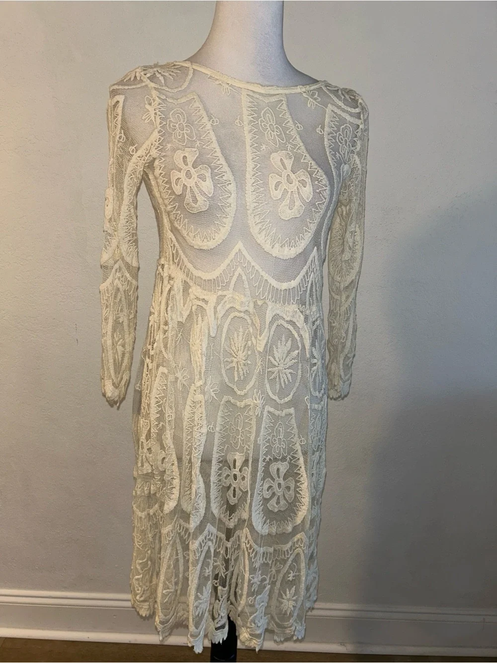 Free People ivory Lace Beach Cover-Up Dress